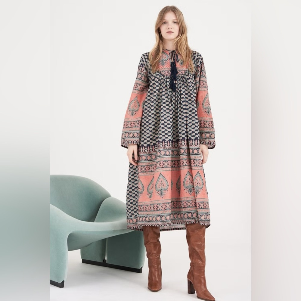 Antik Batik Madou Quilted Cotton-voile Midi Dress XS - Picture 9 of 16